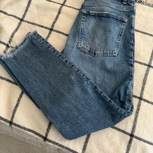 Zara Distressed Blue Ankle Jeans